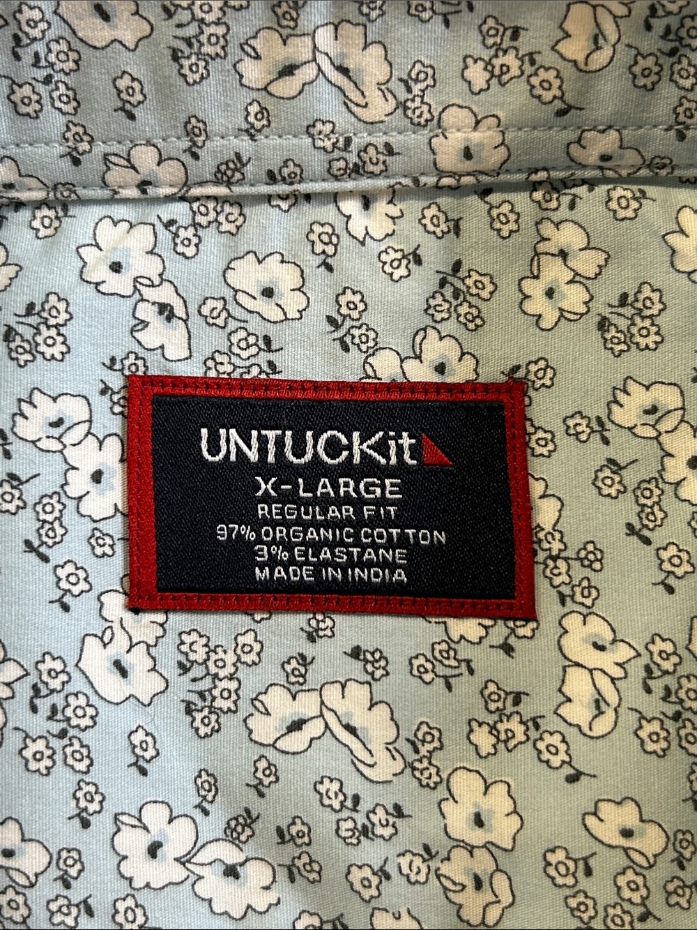 UNTUCKit short sleeve button down shirt.  XL - Picture 6 of 6